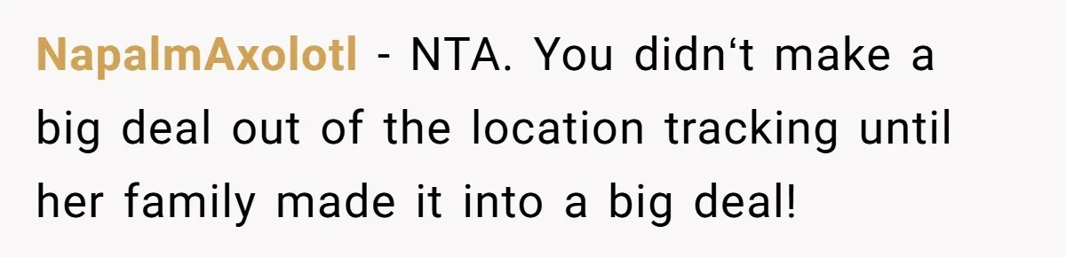 NapalmAxolotl − NTA. You didnʻt make a big deal out of the location tracking until her family made it into a big deal!
