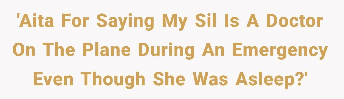 'AITA for saying my SIL is a doctor on the plane during an emergency even though she was asleep?'