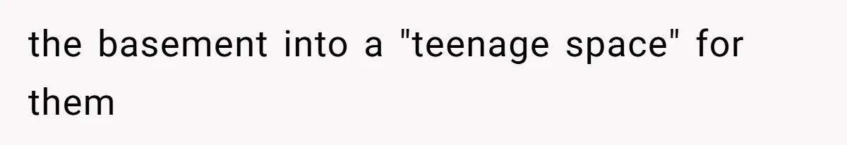 the basement into a "teenage space" for them