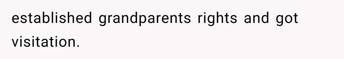established grandparents rights and got visitation.