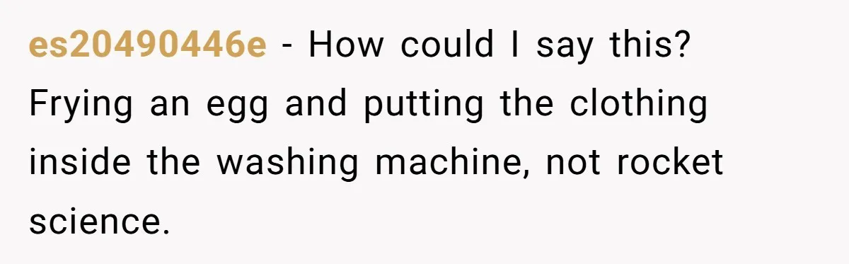 es20490446e − How could I say this? Frying an egg and putting the clothing inside the washing machine, not rocket science.