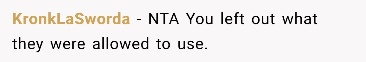 KronkLaSworda − NTA You left out what they were allowed to use.