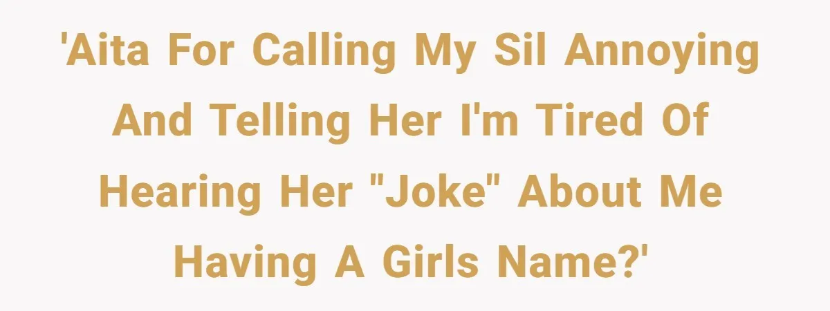 Husband Snaps At Sister In Law After Years Of Name Teasing Over Baby Girl 'AITA for calling my SIL annoying and telling her I'm tired of hearing her "joke" about me having a girls name?'