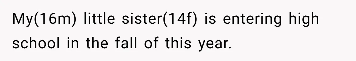 Teenage Boy Warns Excited Sister He Will Pretend She Does Not Exist At School My(16m) little sister(14f) is entering high school in the fall of this year.