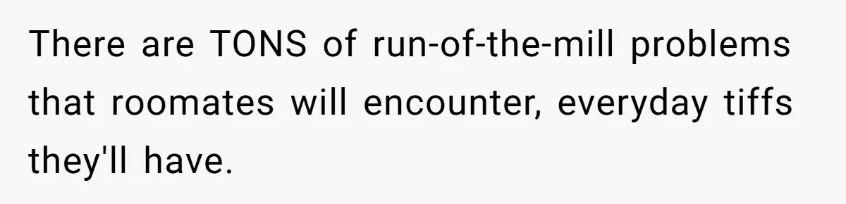 There are TONS of run-of-the-mill problems that roomates will encounter, everyday tiffs they'll have.