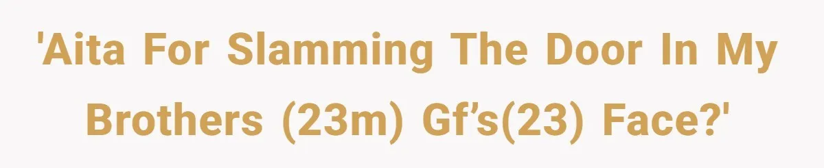 'AITA for slamming the door in my brothers (23M) GF’s(23) Face?'