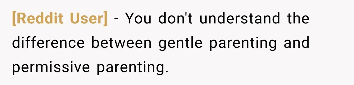 [Reddit User] − You don't understand the difference between gentle parenting and permissive parenting.
