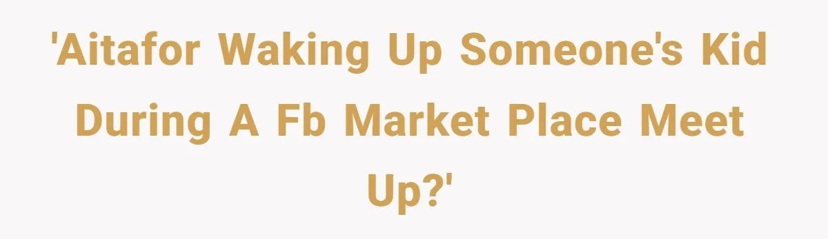 'AITAfor waking up someone's kid during a FB market place meet up?'