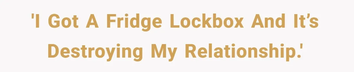 'I got a fridge lockbox and it’s destroying my relationship.'