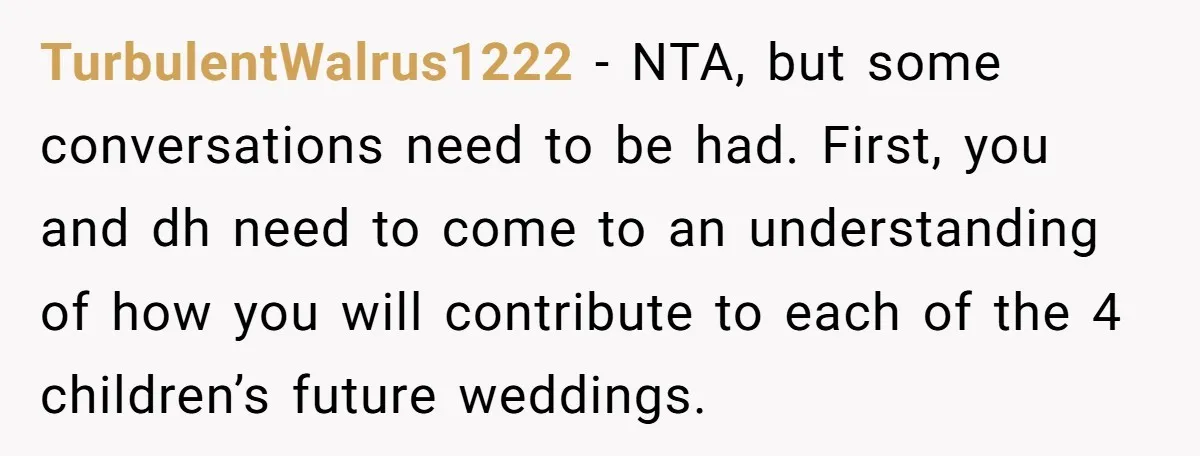 TurbulentWalrus1222 − NTA, but some conversations need to be had. First, you and dh need to come to an understanding of how you will contribute to each of the 4...