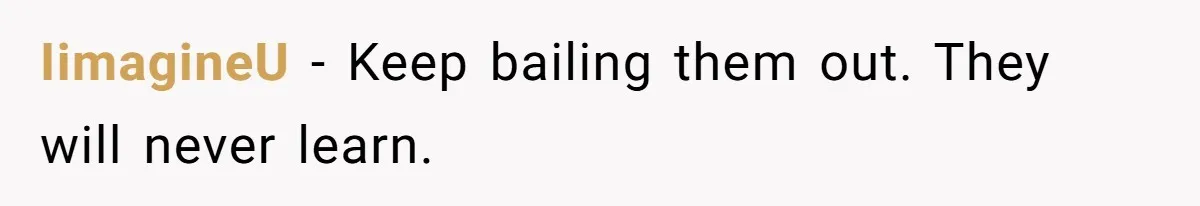 IimagineU − Keep bailing them out. They will never learn.