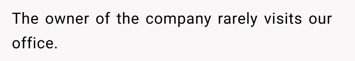 The owner of the company rarely visits our office.
