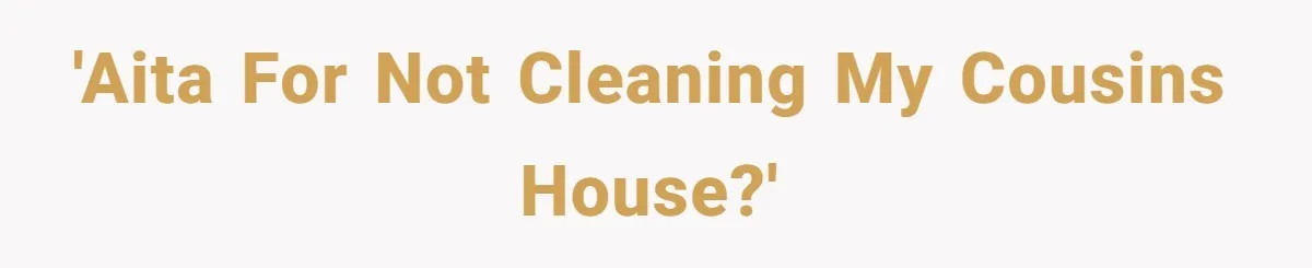 'AITA for not cleaning my cousins house?'