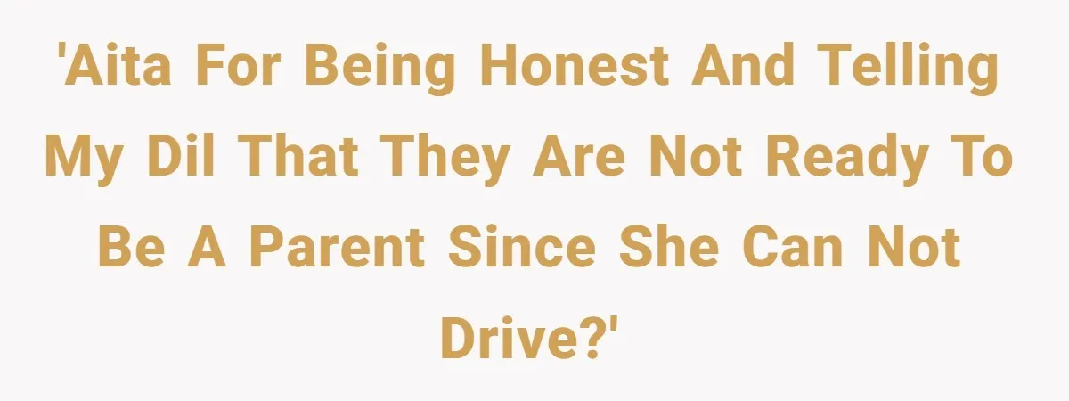 'AITA for being honest and telling my DIL that they are not ready to be a parent since she can not drive?'
