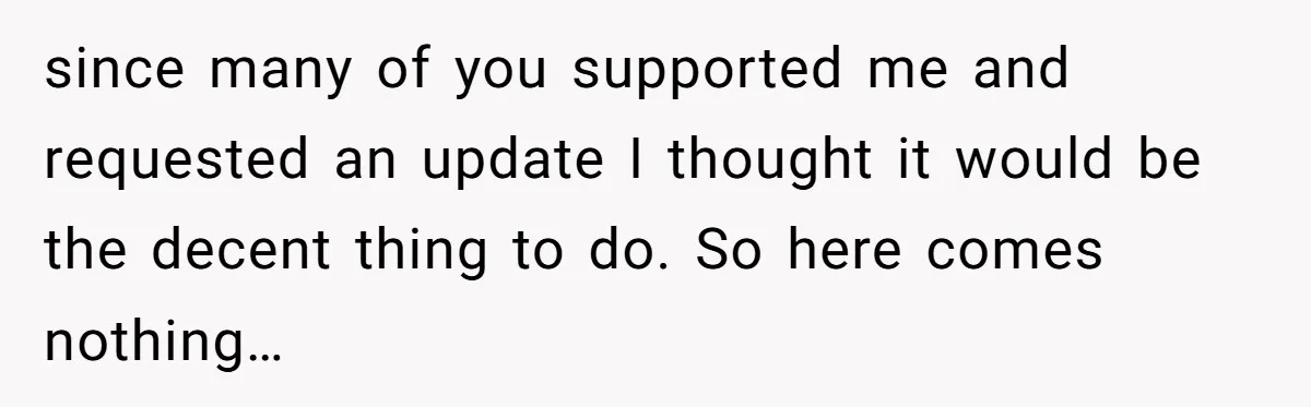 since many of you supported me and requested an update I thought it would be the decent thing to do. So here comes nothing…