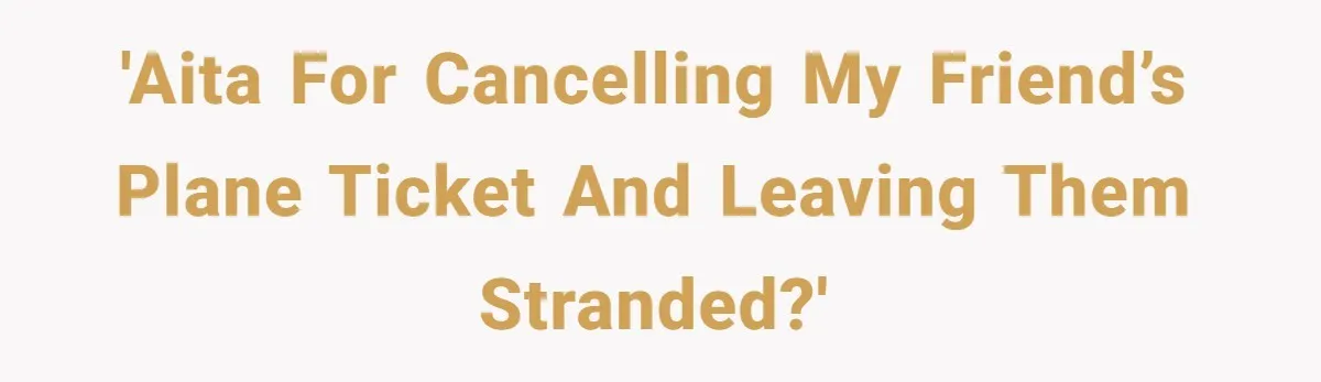 'AITA for cancelling my friend’s plane ticket and leaving them stranded?'