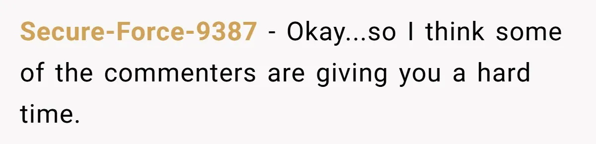 Secure-Force-9387 − Okay...so I think some of the commenters are giving you a hard time.