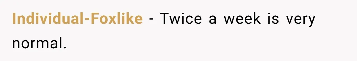 Individual-Foxlike − Twice a week is very normal.