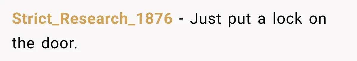 Strict_Research_1876 − Just put a lock on the door.