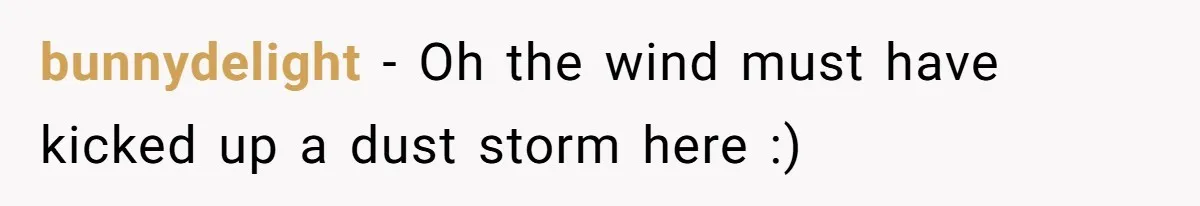 bunnydelight − Oh the wind must have kicked up a dust storm here :)
