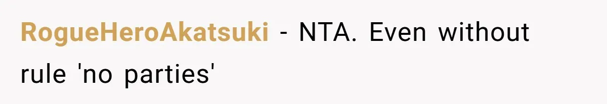 RogueHeroAkatsuki − NTA. Even without rule 'no parties'