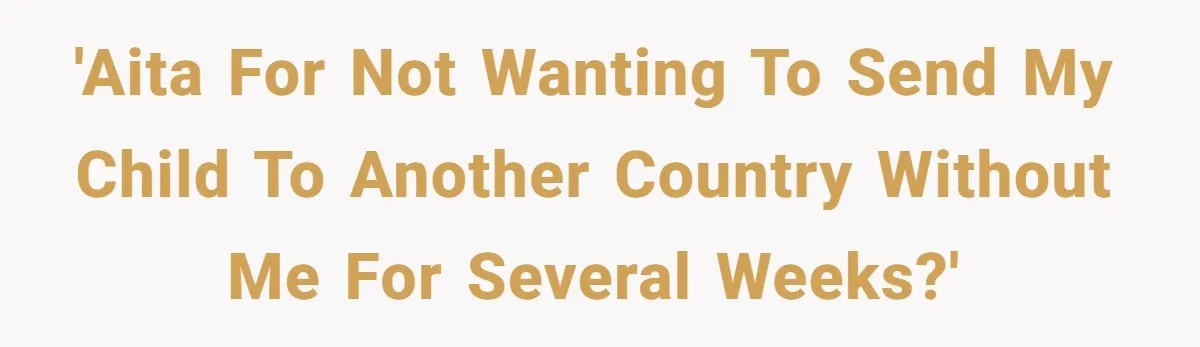 'AITA for not wanting to send my child to another country without me for several weeks?'