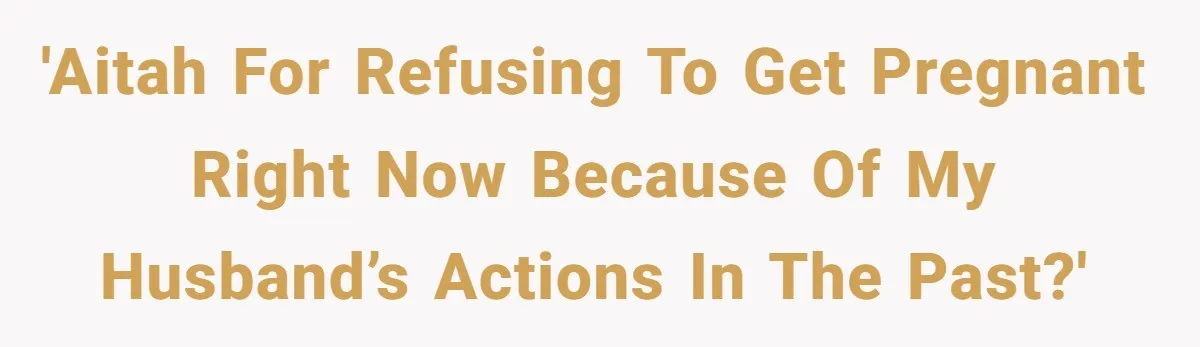 'AITAH for refusing to get pregnant right now because of my husband’s actions in the past?'