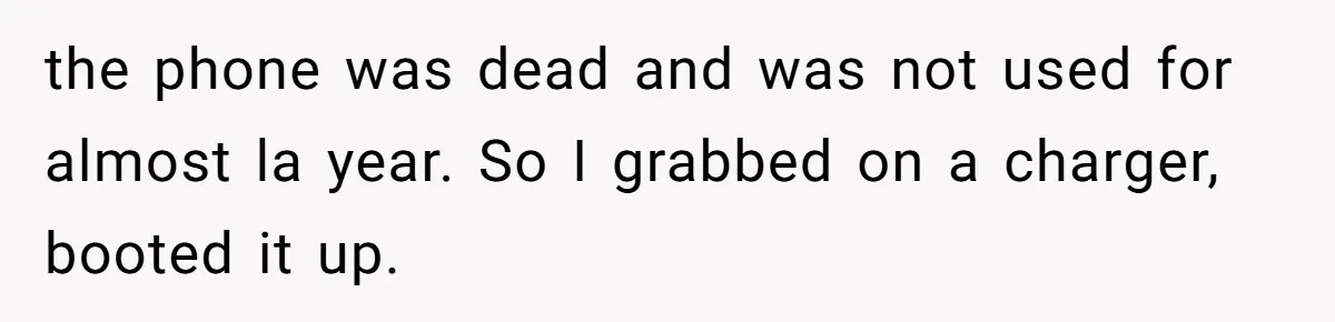 the phone was dead and was not used for almost la year. So I grabbed on a charger, booted it up.