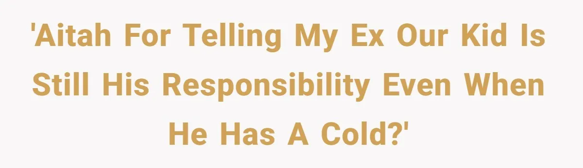 'AITAH for telling my ex our kid is still his responsibility even when he has a cold?'