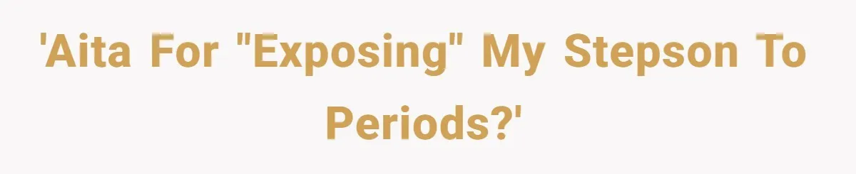'AITA for "exposing" my stepson to periods?'
