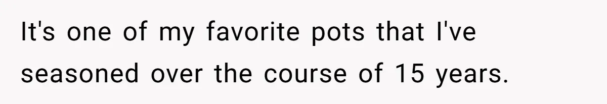 It's one of my favorite pots that I've seasoned over the course of 15 years.