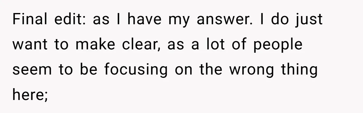 Final edit: as I have my answer. I do just want to make clear, as a lot of people seem to be focusing on the wrong thing here;