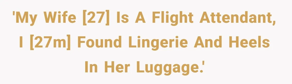 'My wife [27] is a flight attendant, I [27M] found lingerie and heels in her luggage.'