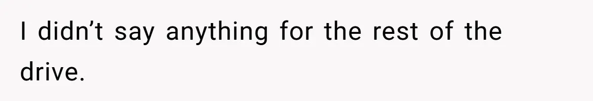 I didn’t say anything for the rest of the drive.
