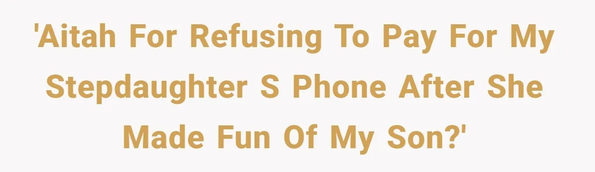 'AITAH for refusing to pay for my stepdaughter s phone after she made fun of my son?'
