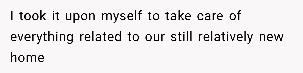 I took it upon myself to take care of everything related to our still relatively new home