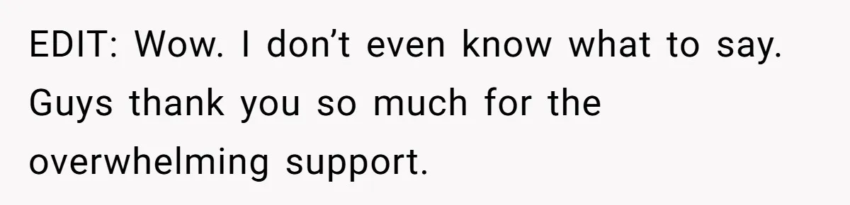 EDIT: Wow. I don’t even know what to say. Guys thank you so much for the overwhelming support.