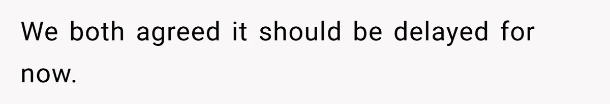 We both agreed it should be delayed for now.