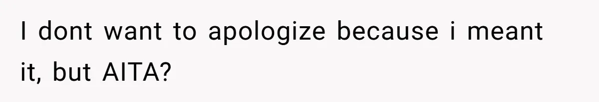 I dont want to apologize because i meant it, but AITA?