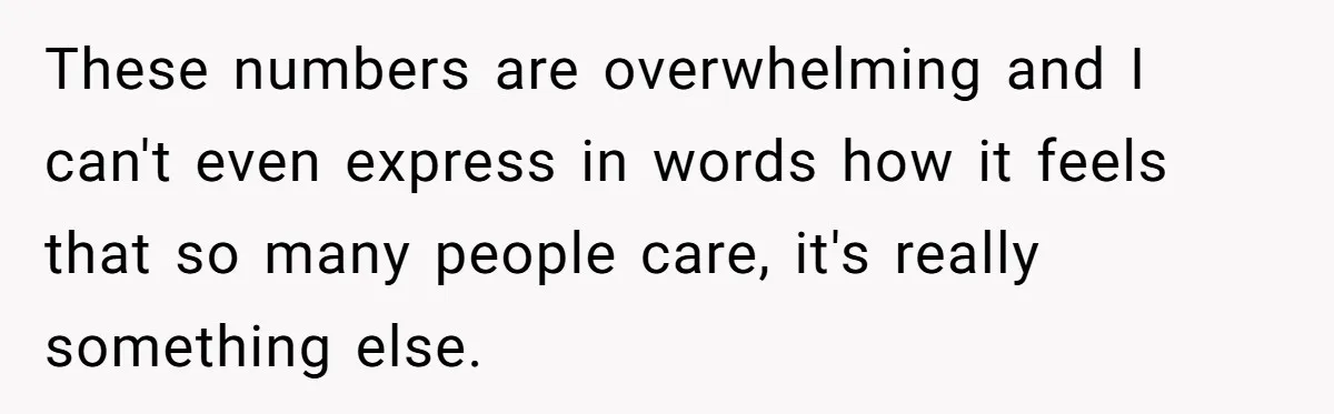 These numbers are overwhelming and I can't even express in words how it feels that so many people care, it's really something else.
