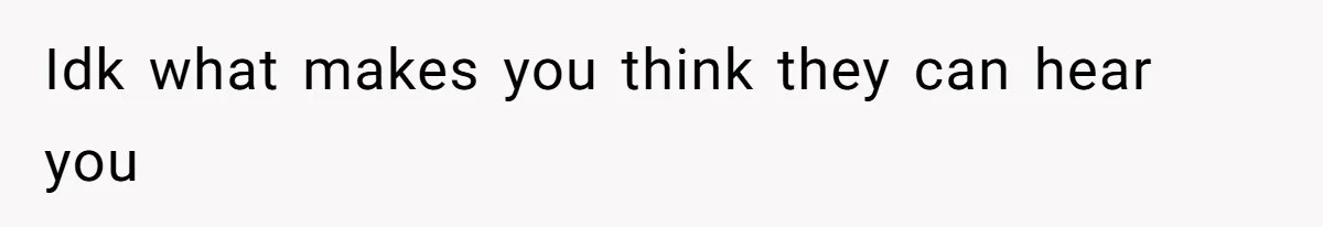 Idk what makes you think they can hear you