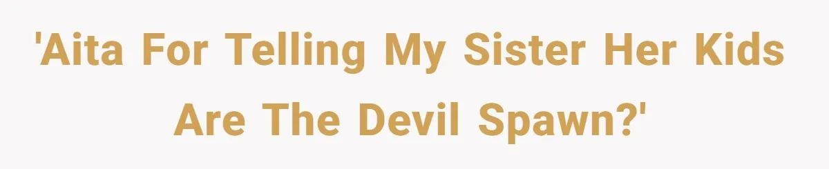 'AITA for telling my sister her kids are the devil spawn?'