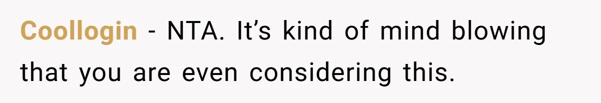 Coollogin − NTA. It’s kind of mind blowing that you are even considering this.
