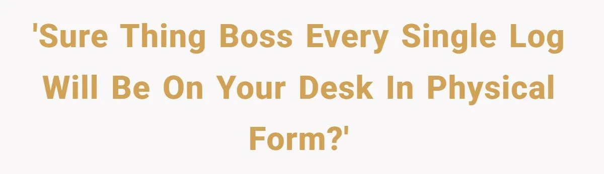 'Sure thing boss every single log will be on your desk in physical form?'