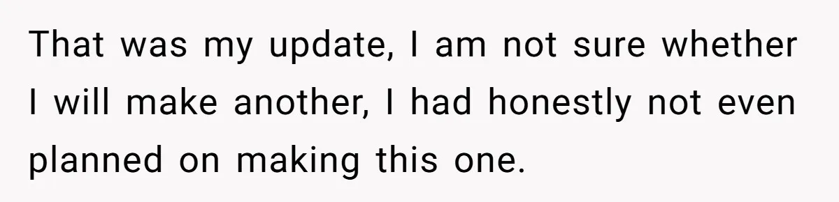 That was my update, I am not sure whether I will make another, I had honestly not even planned on making this one.