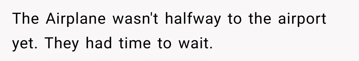 The Airplane wasn't halfway to the airport yet. They had time to wait.