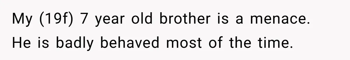 My (19f) 7 year old brother is a menace. He is badly behaved most of the time.