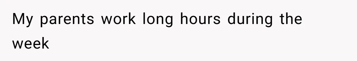 My parents work long hours during the week