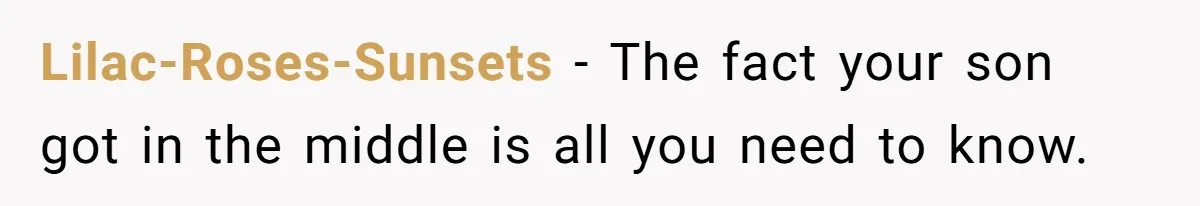 Lilac-Roses-Sunsets − The fact your son got in the middle is all you need to know.