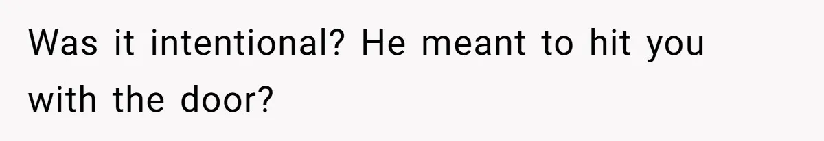 Was it intentional? He meant to hit you with the door?